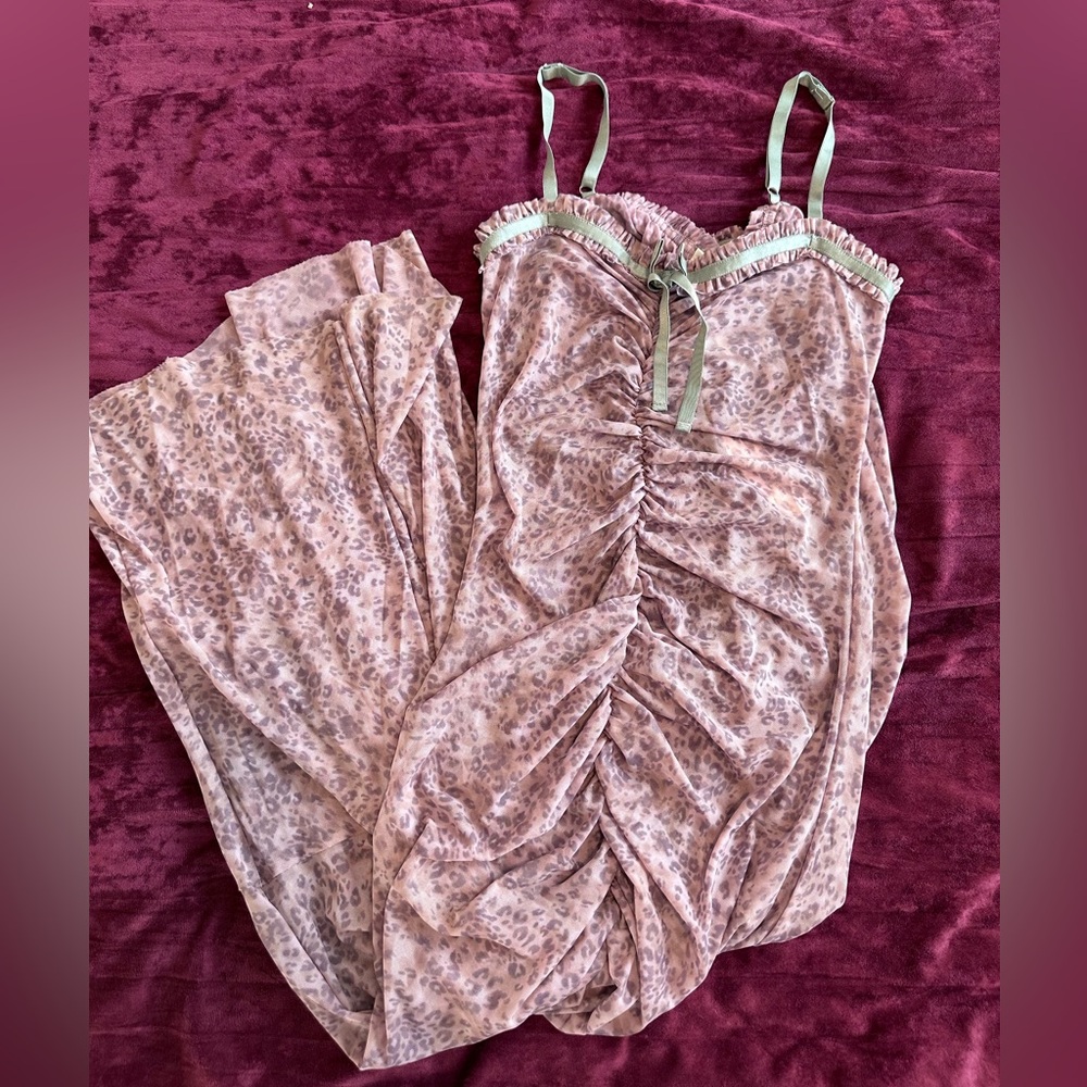 Brand new Anthropologie leopard print semi sheet dress with bow detailing